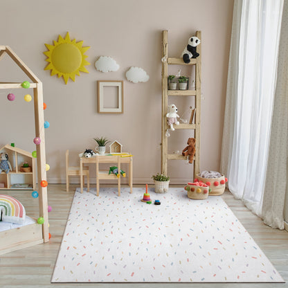 Sprinkles Modern Multi Color Flat-Weave Washable Area Rug W-KD-09A