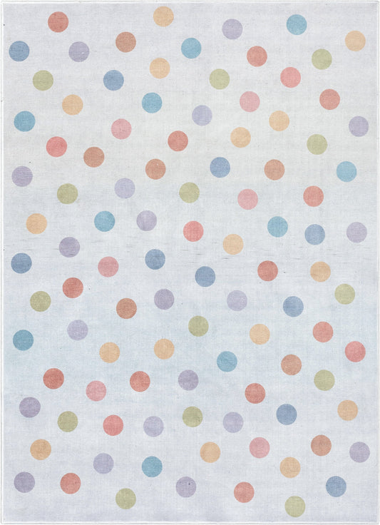 Multi Dot Modern Multi Color Flat-Weave Washable Area Rug W-KD-10A