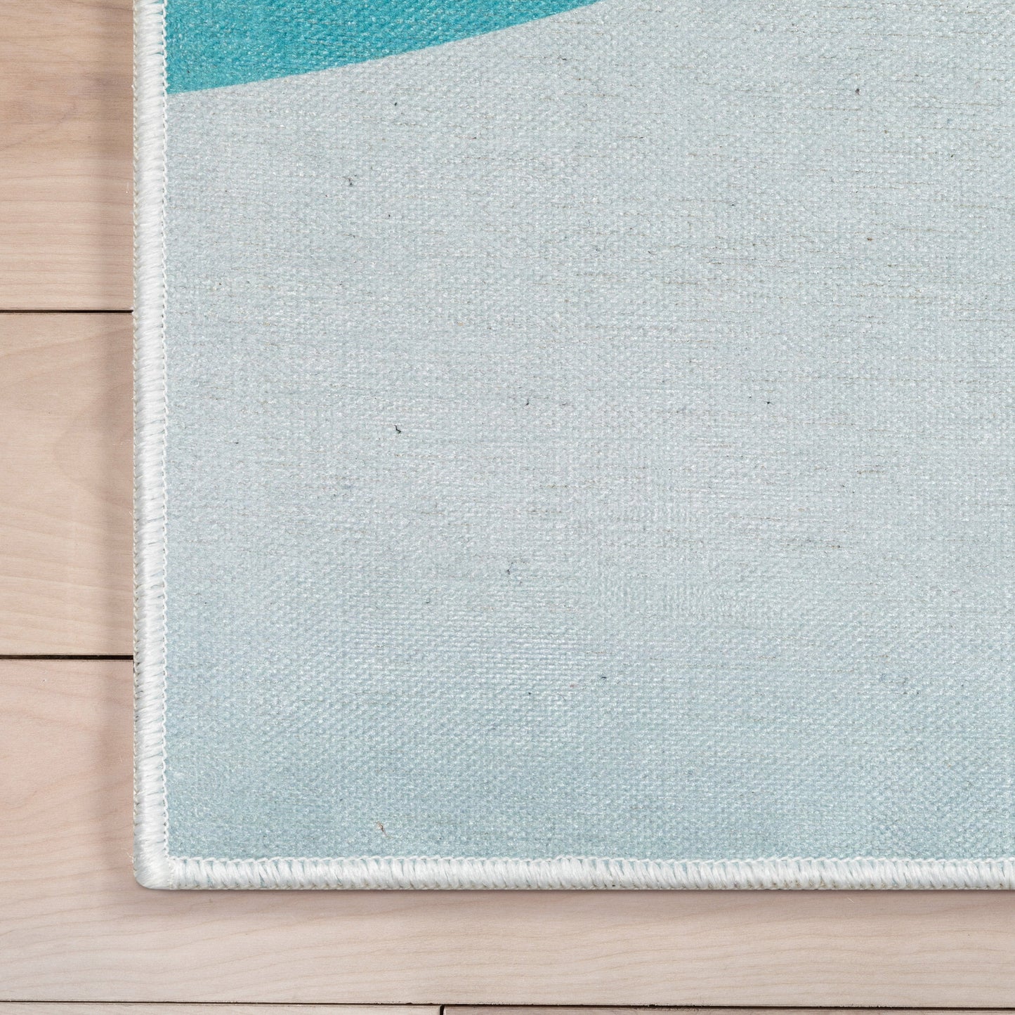Curved Rainbow Modern Multi Color Blue Flat-Weave Washable Area Rug W-KD-12C