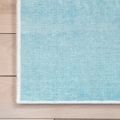 Nightfall Modern Blue Flat-Weave Washable Area Rug W-KD-18A