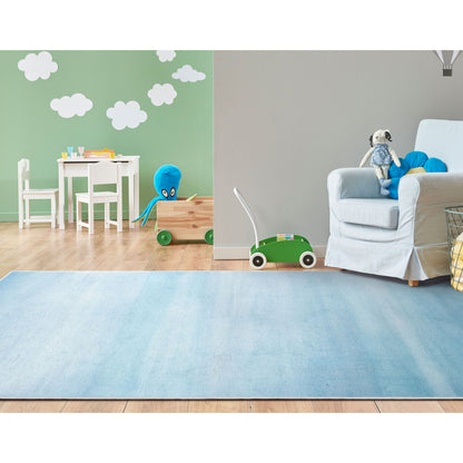 Nightfall Modern Blue Flat-Weave Washable Area Rug W-KD-18A