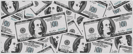 Hundred Dollar Bill Stacked Green Flat-Weave Washable Area Rug W-MN-05A