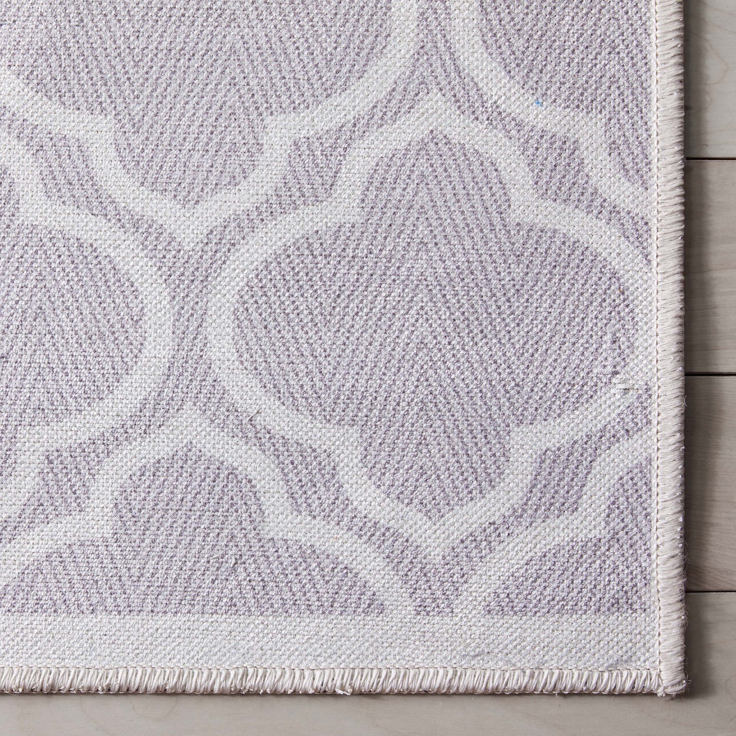 Lattice Moroccan Trellis Grey Washable Rug W-MR-04B