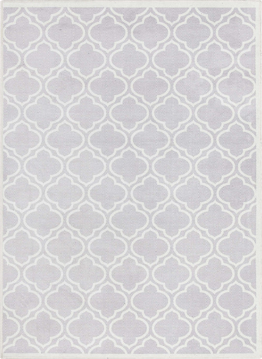 Lattice Moroccan Trellis Grey Washable Rug W-MR-04B