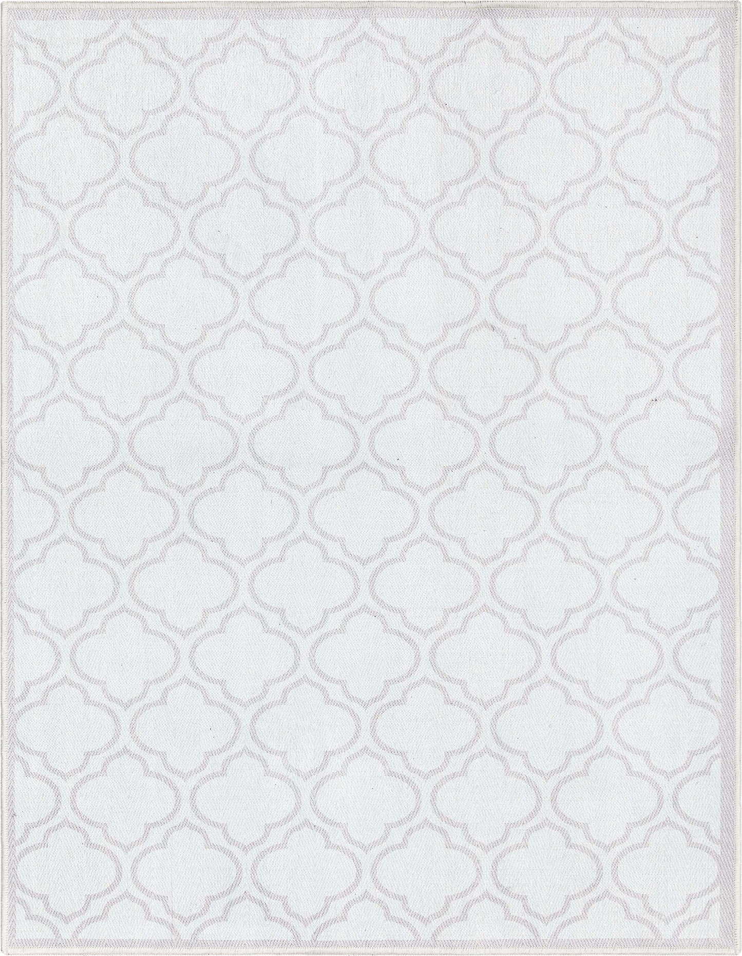 Lattice Moroccan Trellis Ivory Washable Rug W-MR-04C