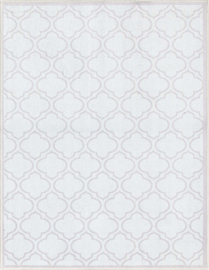 Lattice Moroccan Trellis Ivory Washable Rug W-MR-04C