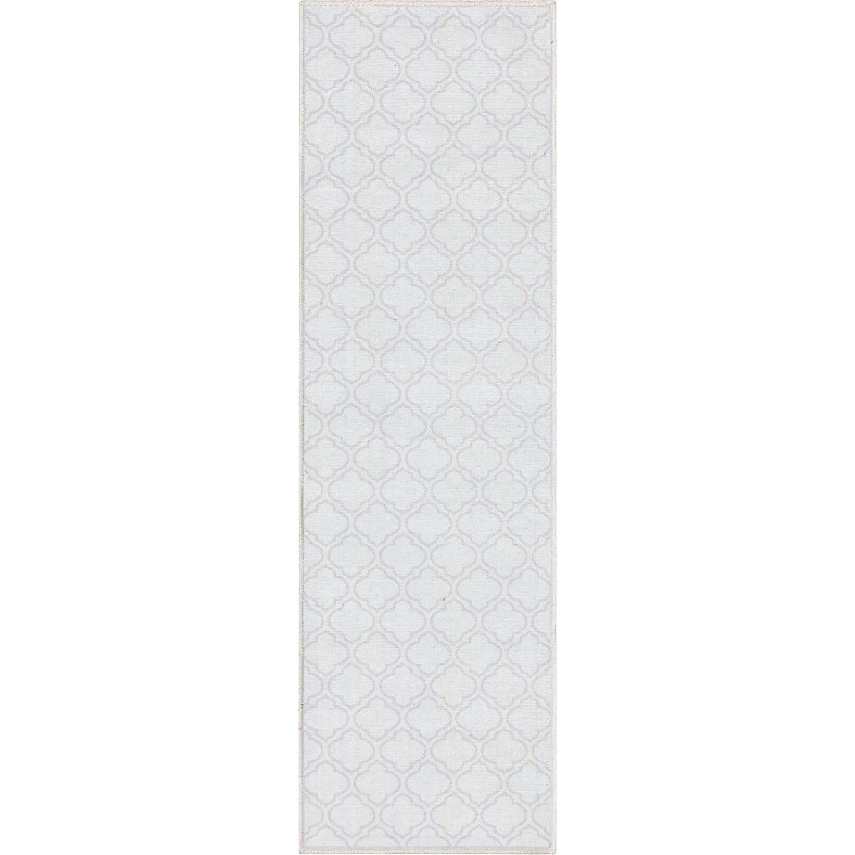 Lattice Moroccan Trellis Ivory Washable Rug W-MR-04C