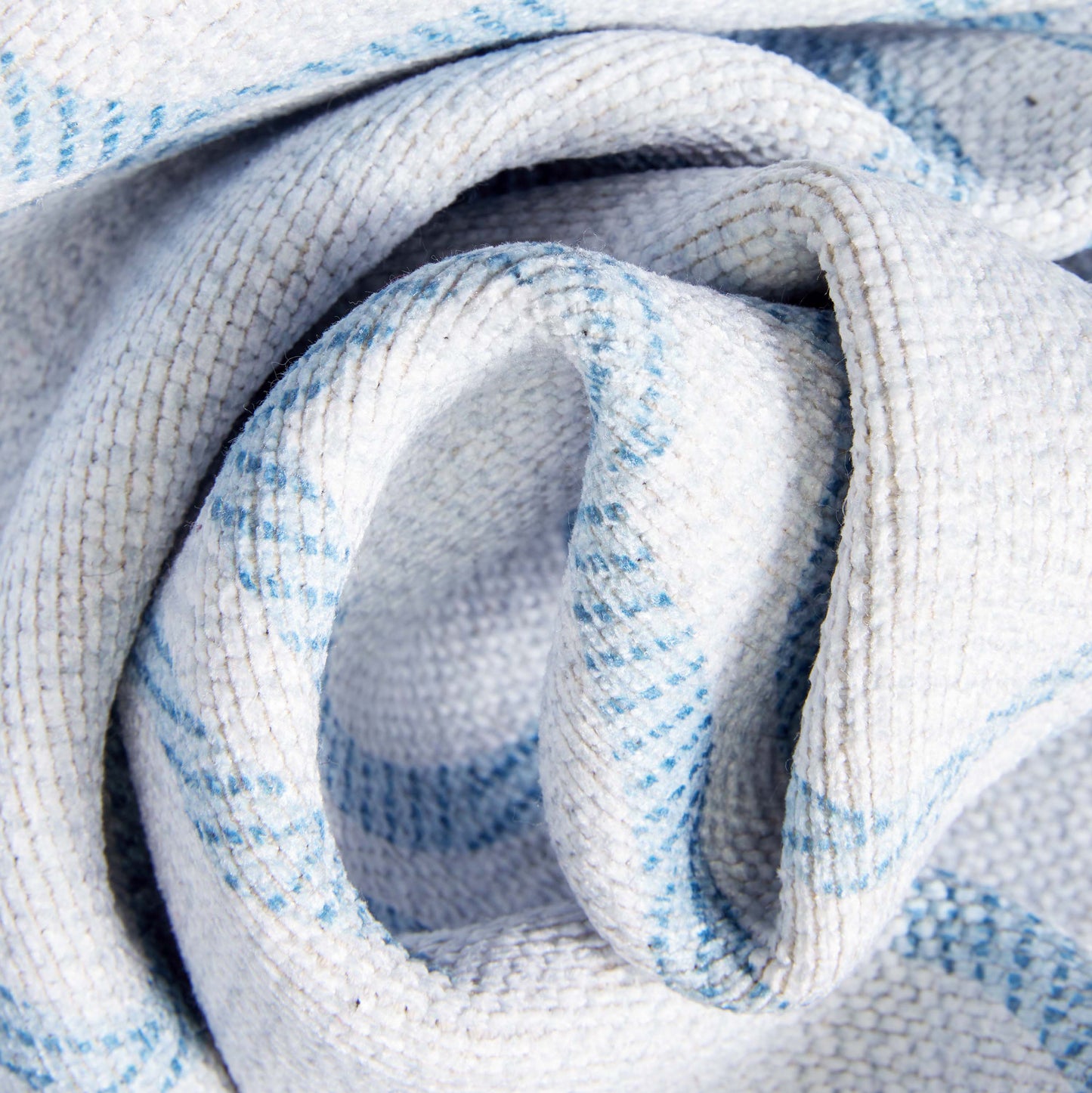 Lattice Moroccan Trellis Ivory Light Blue Washable Rug W-MR-04H