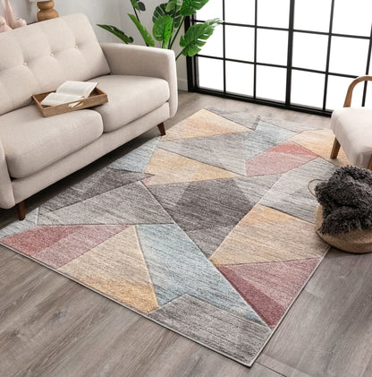 Laramie Geometric Abstract 3D Textured Multi Rug WH-62