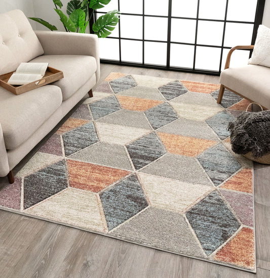 Mesa Geometric 3D Textured Multi Rug WH-72