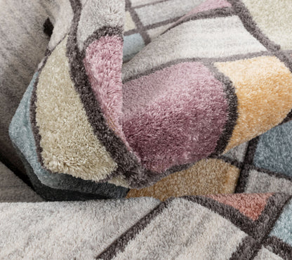 Prairie Geometric Scandinavian Southwestern 3D Textured Multi Rug WH-82