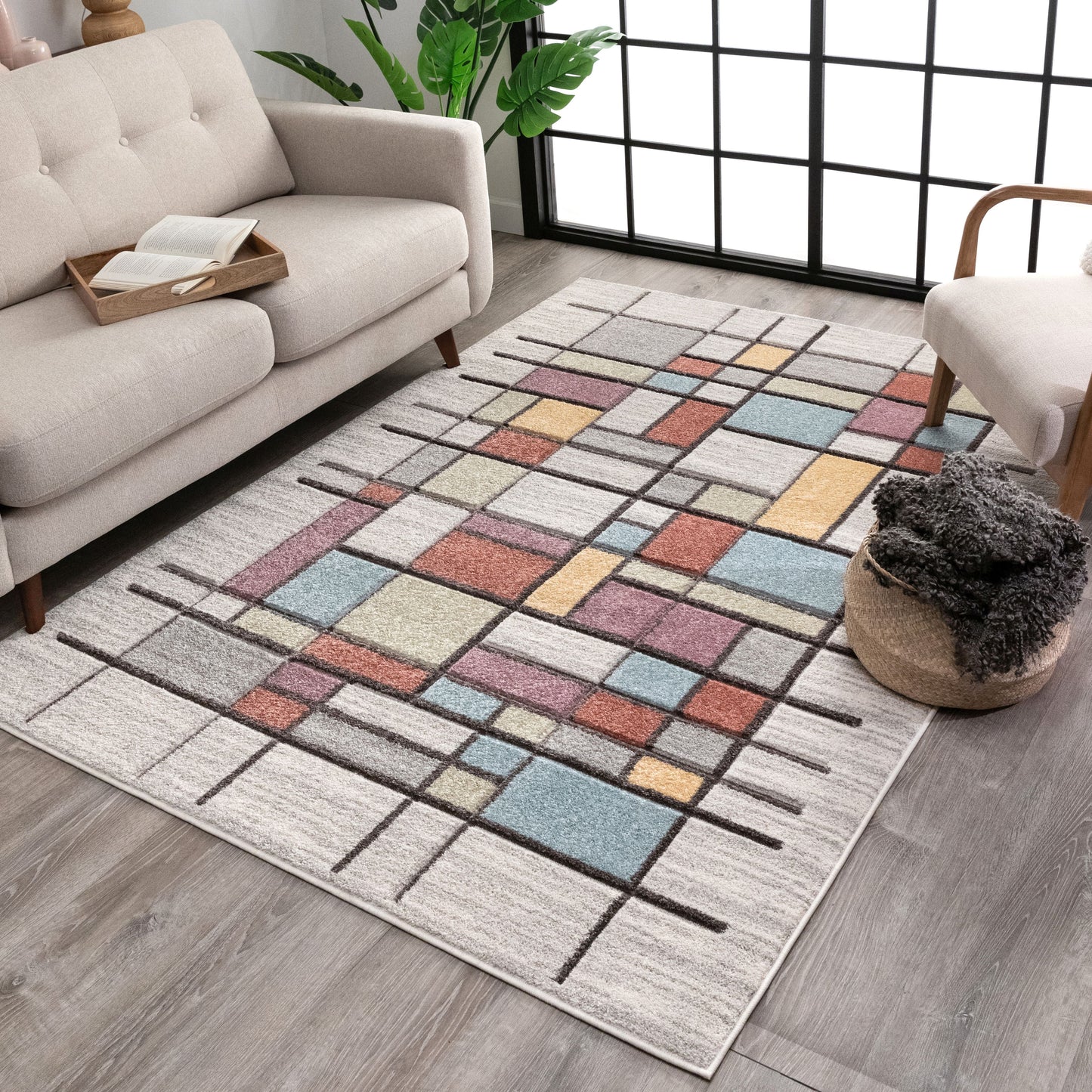 Prairie Geometric Scandinavian Southwestern 3D Textured Multi Rug WH-82