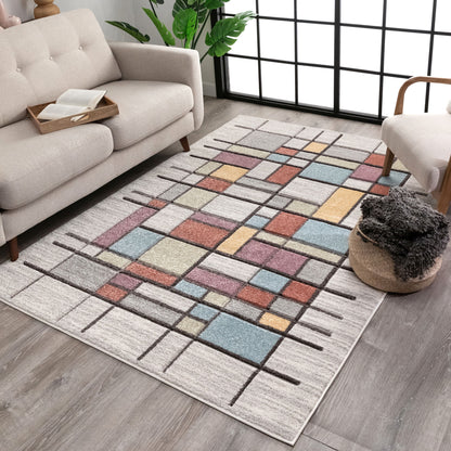 Prairie Geometric Scandinavian Southwestern 3D Textured Multi Rug WH-82