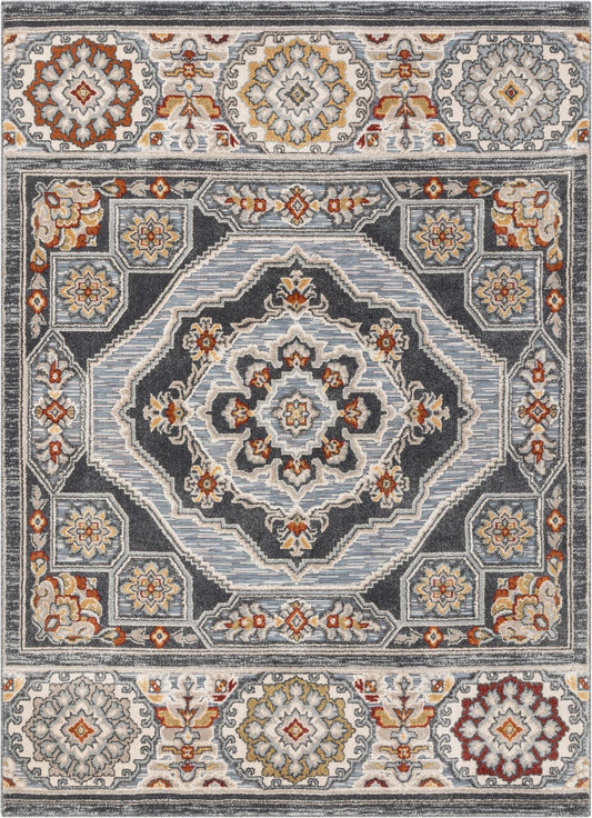 Argo Bohemian Aztec Tribal Grey Flatweave High-Low Rug WIL-17