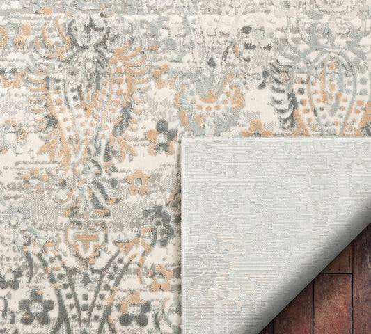 Astrid Grey Vintage Persian Panel High-Low Rug WN-37