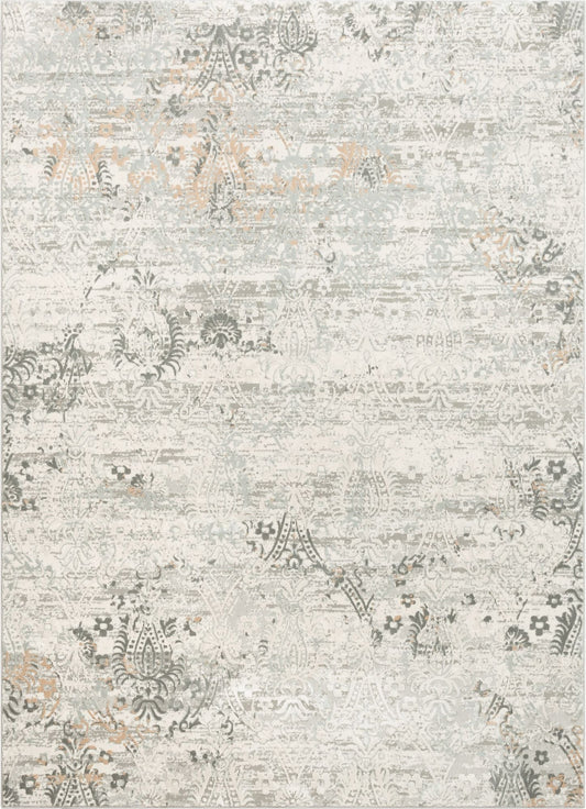 Astrid Grey Vintage Persian Panel High-Low Rug WN-37