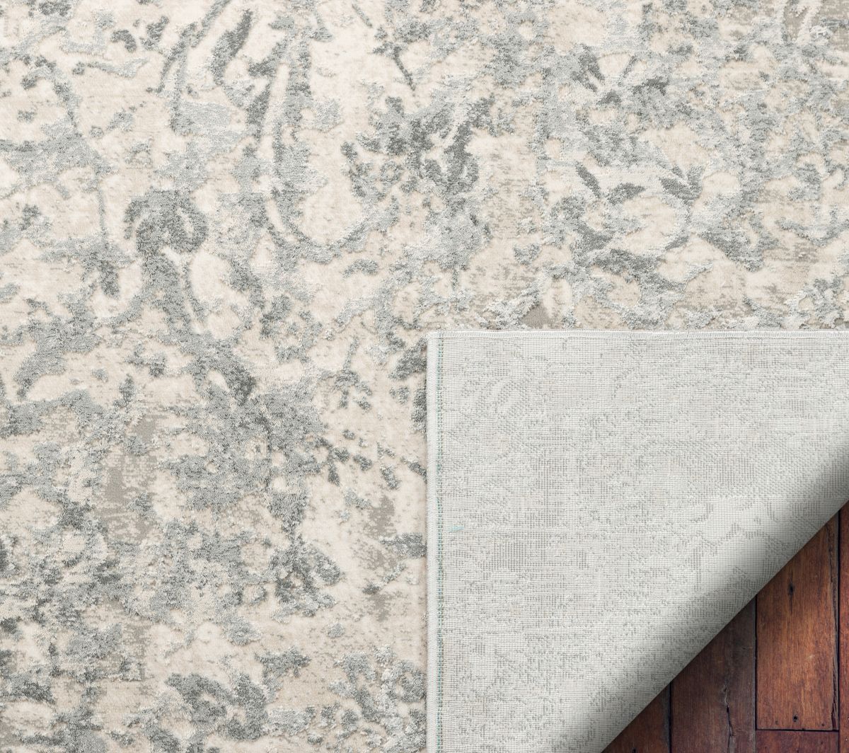 Campbell Grey Vintage Persian Floral High-Low Rug WN-57