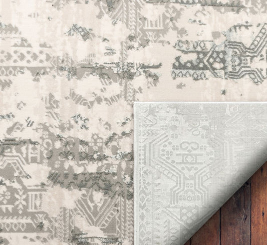 Eliza Grey Vintage Persian Panel High-Low Rug WN-77