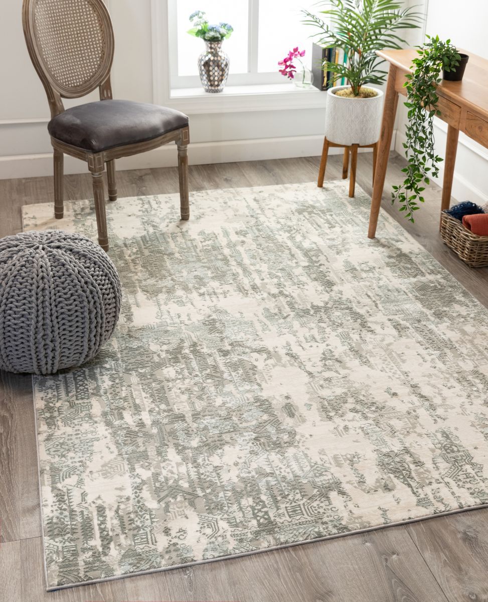Eliza Grey Vintage Persian Panel High-Low Rug WN-77