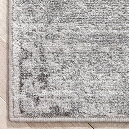 Thiva Vintage Oriental Floral Pattern Grey Rug ZAZ-17