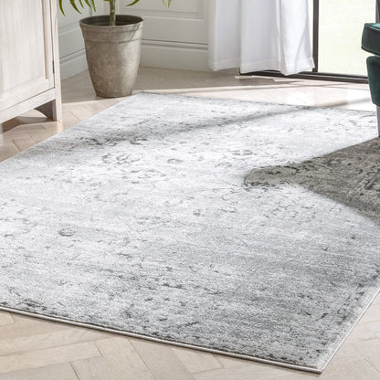 Thiva Vintage Oriental Floral Pattern Grey Rug ZAZ-17