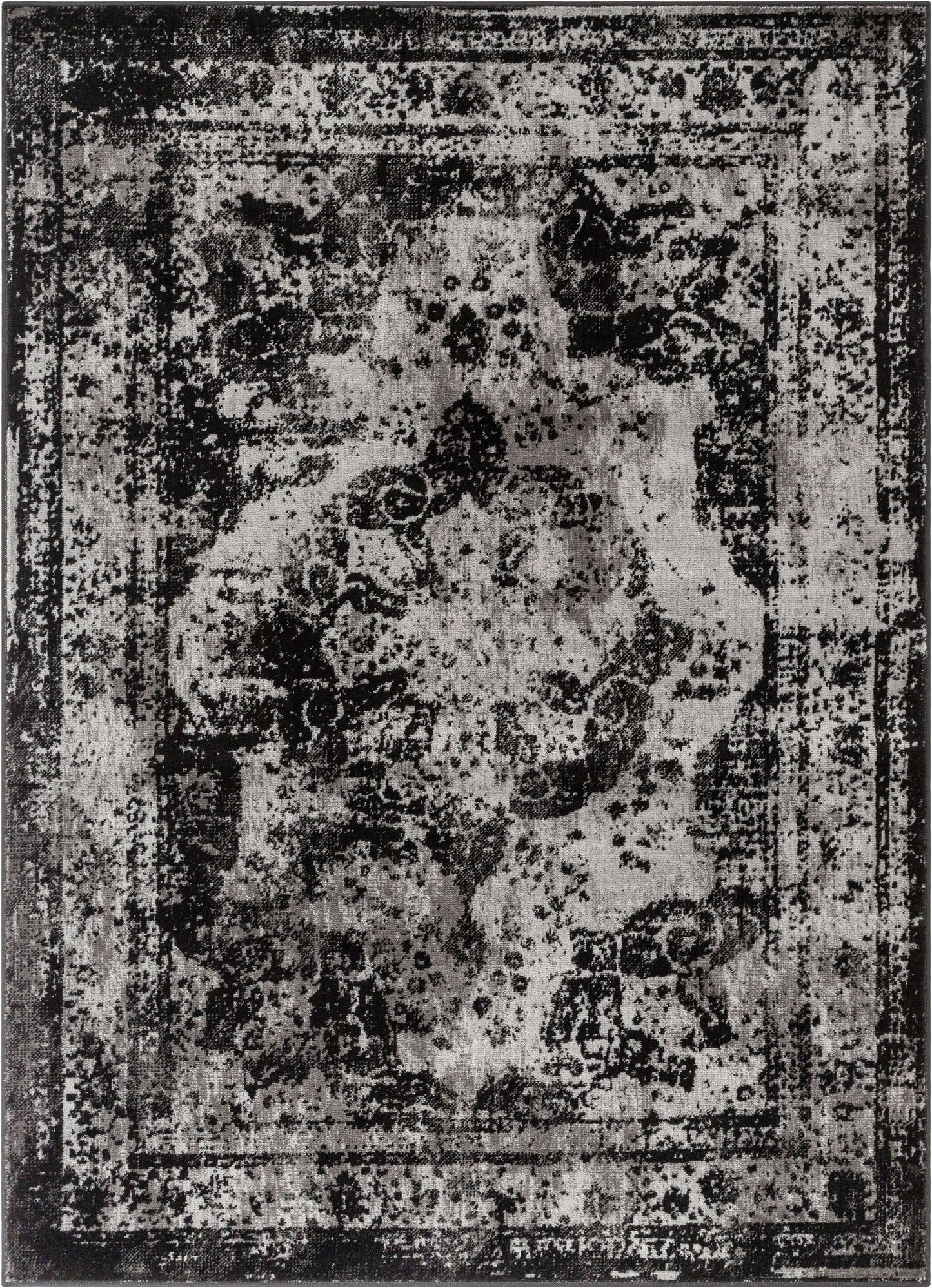 Patras Vintage Oriental Medallion Black Rug ZAZ-23
