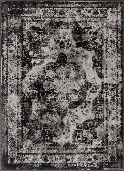Patras Vintage Oriental Medallion Black Rug ZAZ-23