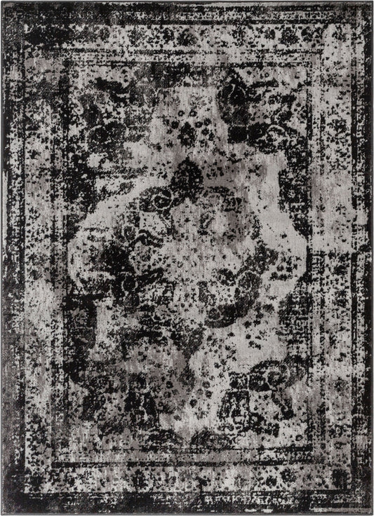 Patras Vintage Oriental Medallion Black Rug ZAZ-23