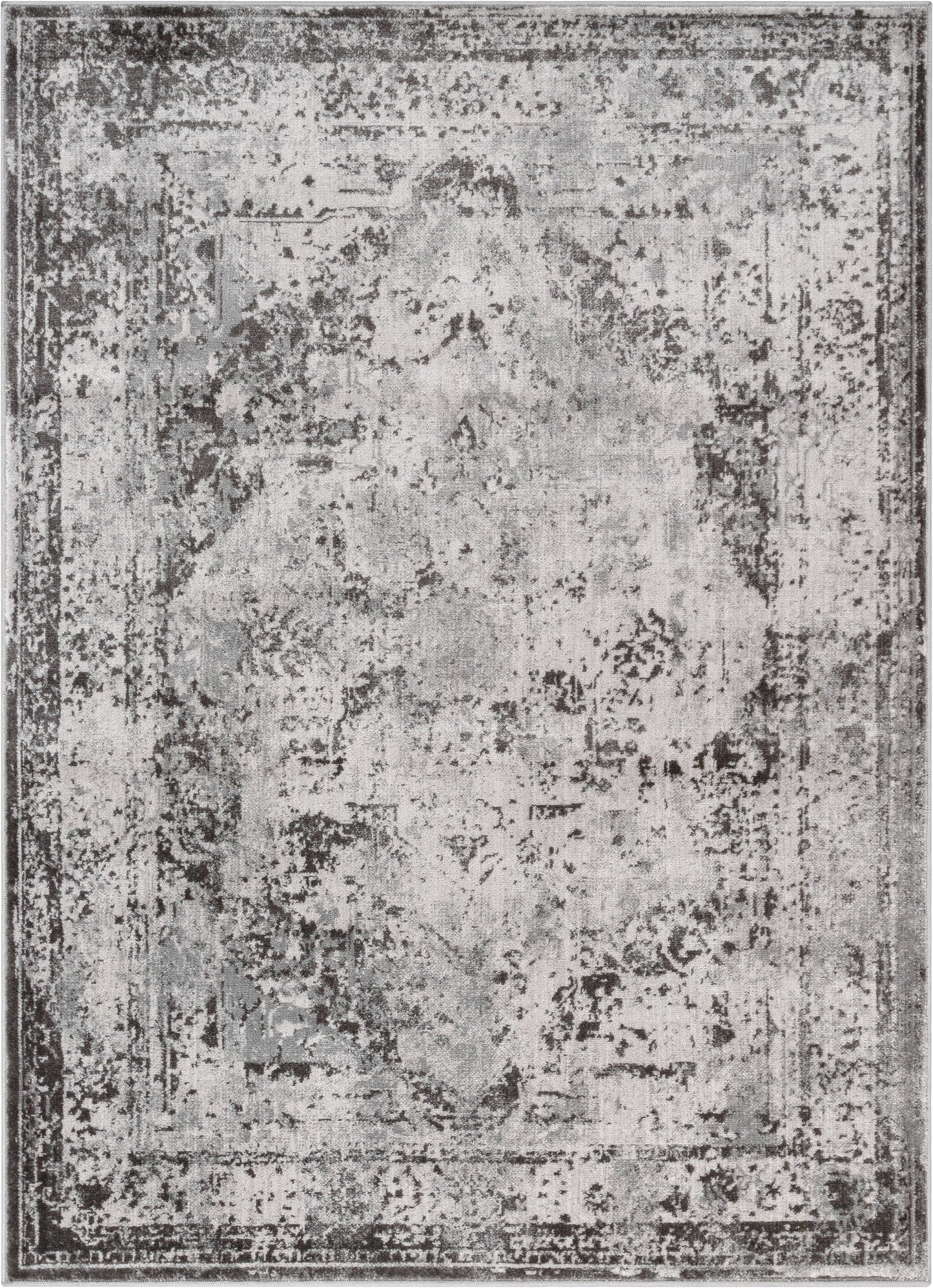 Patras Vintage Oriental Medallion Grey Rug ZAZ-27