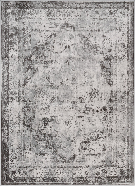 Patras Vintage Oriental Medallion Grey Rug ZAZ-27