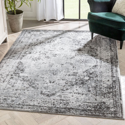 Patras Vintage Oriental Medallion Grey Rug ZAZ-27