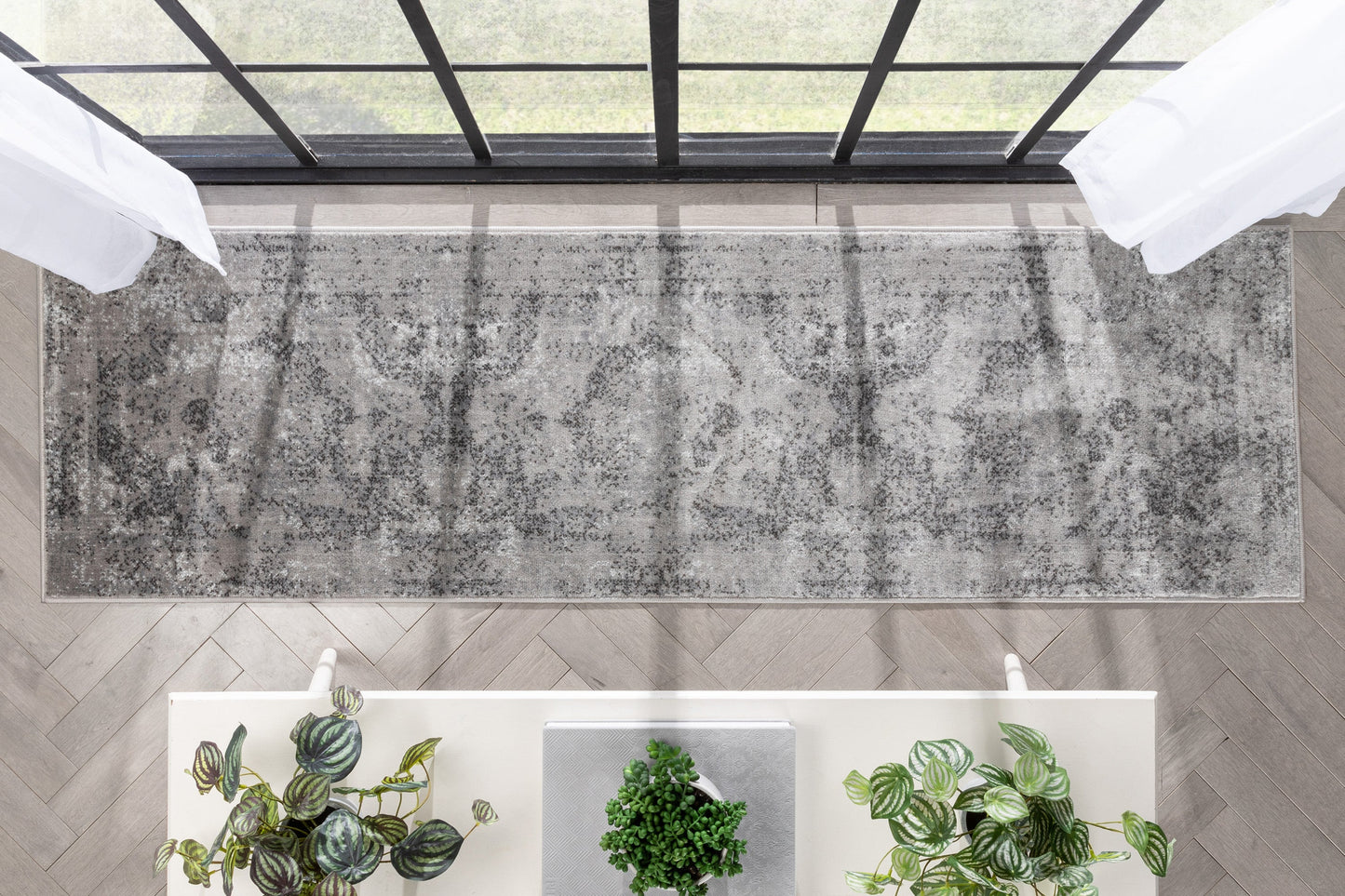 Patras Vintage Oriental Medallion Grey Rug ZAZ-27