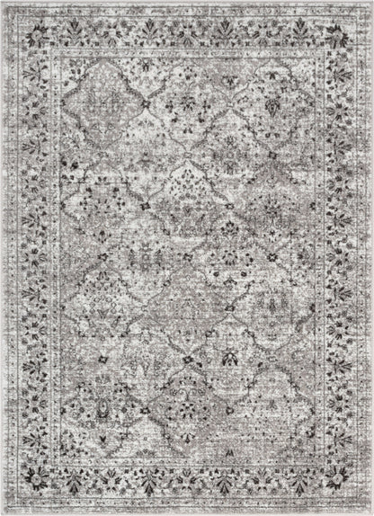 Argos Modern Vintage Lattice Ivory Grey Rug ZAZ-32