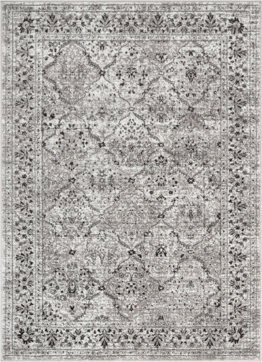 Argos Modern Vintage Lattice Ivory Grey Rug ZAZ-32