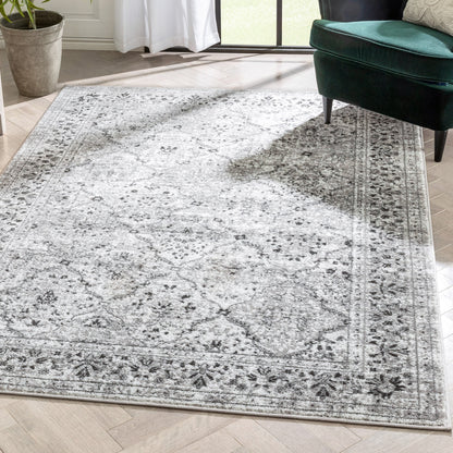 Argos Modern Vintage Lattice Ivory Grey Rug ZAZ-32