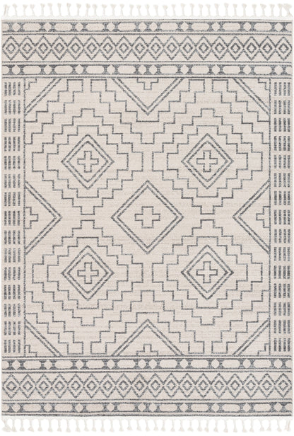 Zafer Tribal Geometric Pattern Ivory Kilim-Style RugLDL-212