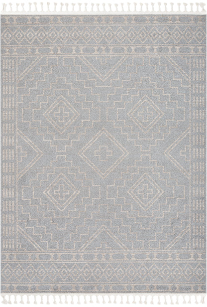 Zafer Tribal Geometric Pattern Grey Kilim-Style RugLDL-217