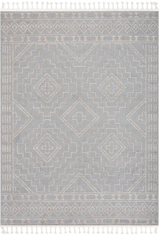 Zafer Tribal Geometric Pattern Grey Kilim-Style RugLDL-217
