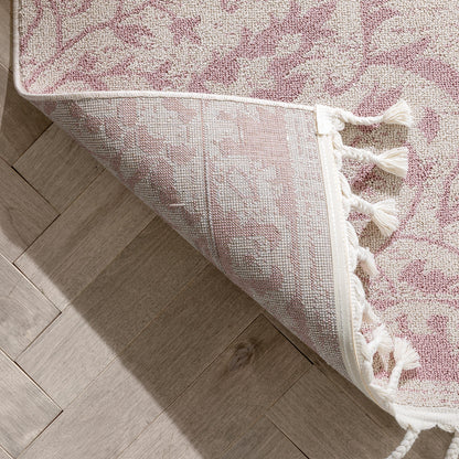 Mara Medallion Botanical Pattern Blush Kilim-Style RugLDL-239