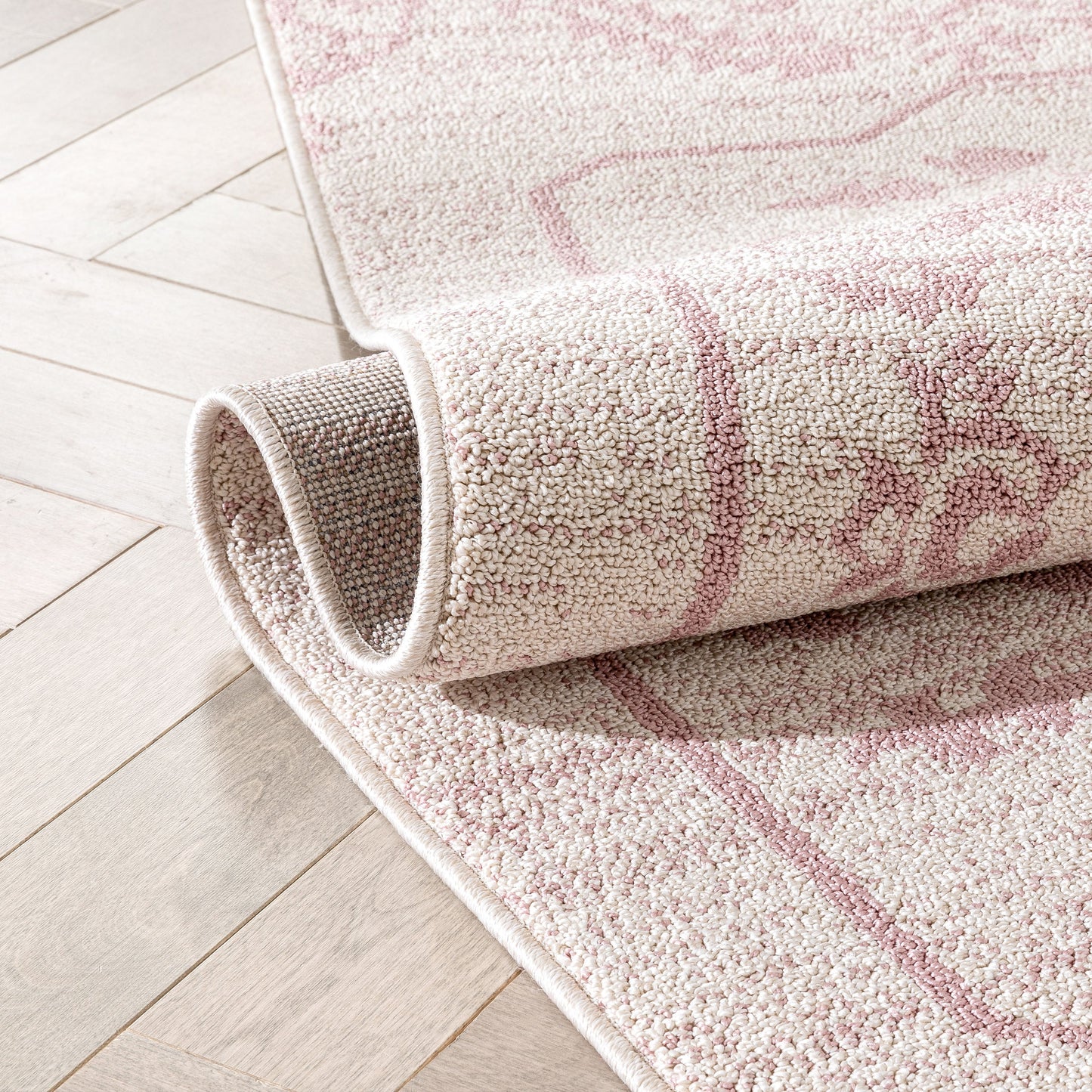 Valentina Oriental Medallion Pattern Blush Kilim-Style RugLDL-249