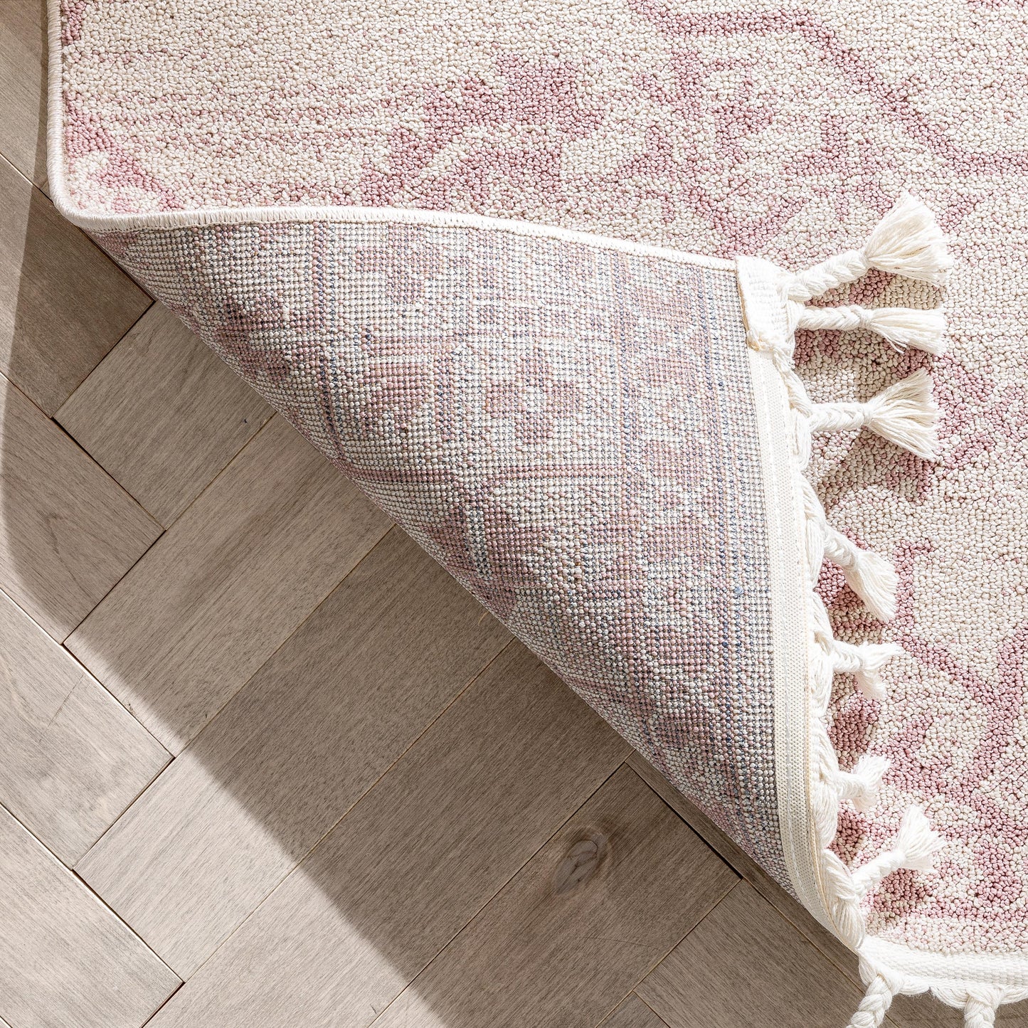 Valentina Oriental Medallion Pattern Blush Kilim-Style RugLDL-249