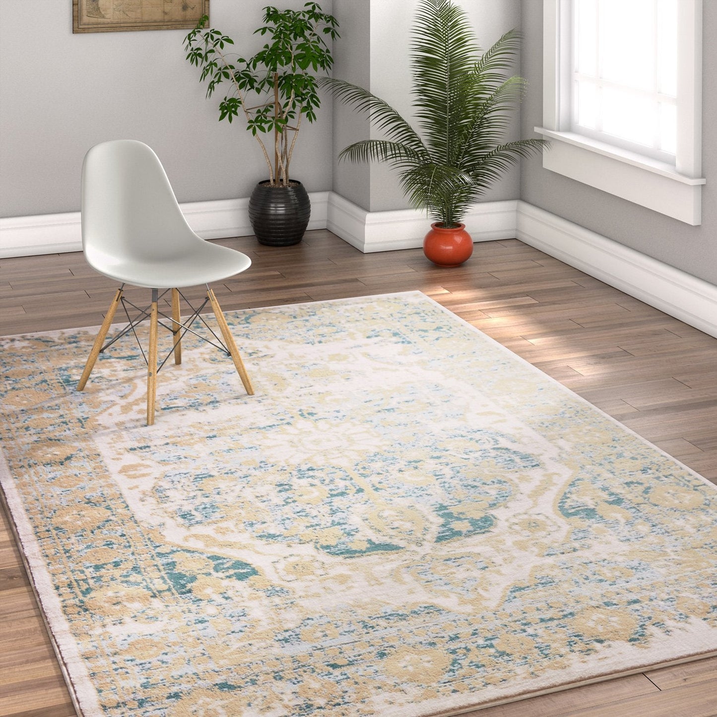 Maxwell Blue Vintage Modern Rug KE-34