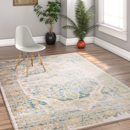 Maxwell Blue Vintage Modern Rug KE-34